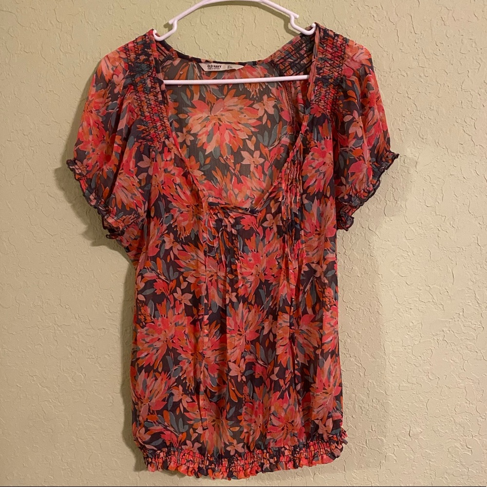 Old Navy Sheer Floral Top